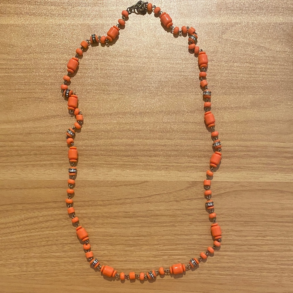 J. Crew Vibrant Orange Beaded Necklace